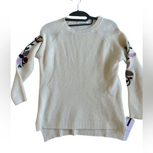Cotton knit high low sweater